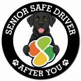 カーサイン 高齢者マーク SENIOR SAFE DRIVER ラブラドール マグネット 強力 直径13cm 肉球 日本製 車 ステッカー
