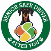 カーサイン 高齢者マーク SENIOR SAFE DRIVER ドーベルマン マグネット 強力 直径13cm 肉球 日本製 車 ステッカー