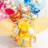 キャンディー バルーンフラワー アレンジ 花 プレゼント 卒業 卒園 造花 ブーケ ギフト オレンジ ピンク 水色 誕生日 女性 友達 退職祝い 上司 還暦祝い 結婚記念日 母の日 両親 子供会 推し活 推しカラー カスタム 選べる 風船  送料無料（一部地域除外）