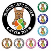 カーサイン 高齢者マーク SENIOR SAFE DRIVER オシキャット マグネット 強力 直径13cm 肉球 日本製 車 ステッカー