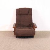 高座椅子 アクシス 回転式 リクライニング 完成品 ポケットコイル グレー・ダークブラウン W58xD67-122xH75cm座面高23cm 座椅子 リクライニングチェア パーソナルチェア 肘付き グレイ ダークブラウン おしゃれ