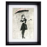 アートフレーム バンクシー ザ・ワールドアウトゼアー Sサイズ BK-01605  Banksy 絵画 ストリート 壁画 ステンシルアート