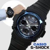 【レビューで延長保証 11年】カシオ CASIO G-SHOCK G-ショック 電波ソーラー AWG-M100A-1A ANALOG-DIGITAL M100 SERIES ブラック ブルー メンズ デジタル 腕時計 ギフト プレゼント【海外正規品】送料無料
