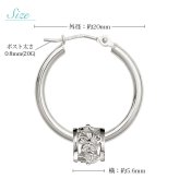 ハワイアンジュエリー フープピアス ピアス ホワイトゴールド ピアス 外径20mm クロッシングピアス ハイビスカス 透かし バレル 樽 大ぶり ゴールド 揺れる 片耳(1個)購入可 K14 14K 20G ゲージ BY THE SEA バイザシー プレゼント ハロウィン 【品番：GE232W】