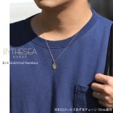 ゴールド ネックレス ハワイアンジュエリー ネックレス ゴールド ペアネックレス 2本セット 刻印 無料 誕生石入れ可 オーバル 14K K14ゴールド K10 10Kあずきチェーン太0.7mm 2本セット シンプル カップル 夫婦 プレゼント ハロウィン 【品番：CG-GP118P】