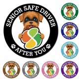 カーサイン 高齢者マーク SENIOR SAFE DRIVER ブリュッセルグリフォン マグネット 強力 直径13cm 肉球 日本製 車 ステッカー