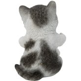 置物 猫 サバトラ白猫 万年カレンダー 高さ11cm woobia ウービア リアル かわいい おしゃれ 玄関 デスク インテリア 卓上カレンダー 日めくり ねこ ネコ 動物 癒し 棚 オフィス 日付 ねこ雑貨 プレゼント ギフト 新築祝い 猫好き