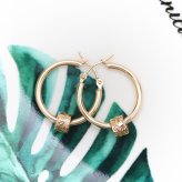 ハワイアンジュエリー フープピアス ピアス ピンクゴールド ピアス 外径20mm クロッシングピアス スクロールチューブ 大ぶり ゴールド 揺れる 片耳(1個)購入可 K14 14KPM2053 彼女 妻 女性 レディース プレゼント ハロウィン 【品番：GE233R】