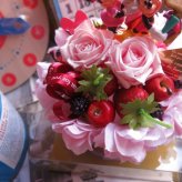 クリスマスプレゼント ミッキー ミニー 花束風 フラワーケーキ プリザーブドフラワー入り ケース付き ノーマル ミッキーマウス ミニー ◆誕生日プレゼント・記念日の贈り物におすすめのフラワーギフト