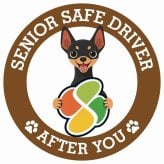 カーサイン 高齢者マーク SENIOR SAFE DRIVER ミニチュアピンシャー ステッカー シール 直径13cm 肉球 日本製 車
