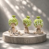 フルーツの妖精さん｜選べる5種類｜木製オブジェ・置き物｜みかん・グレープフルーツ・メロン・イチゴ・もも｜ハンドメイド