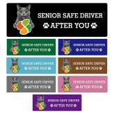 カーサイン 高齢者マーク SENIOR SAFE DRIVER コラット ステッカー シール 長方形 15x5cm 肉球 日本製 車