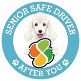 カーサイン 高齢者マーク SENIOR SAFE DRIVER ベドリントンテリア ステッカー シール 直径13cm 肉球 日本製 車