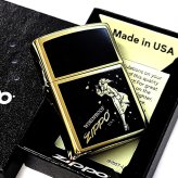 ZIPPO ウインディハート ブラス×ブラック ジッポ Windy ライター メンズ 両面プリント加工 おしゃれ ギフト 金 メンズ プレゼント Heart 黒 ウインディ かっこいい オイルライター レディース