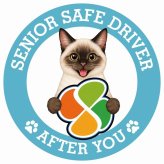 カーサイン 高齢者マーク SENIOR SAFE DRIVER シャム ステッカー シール 直径13cm 肉球 日本製 車