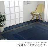 夏ラグ 夏用カーペット 敷物 花ござ 国産 純国産 日本製 い草 モダン 抗菌防臭 自然素材 不織布 江戸間3畳 約174×261cm