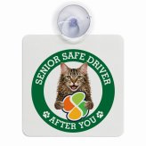 カーサイン 高齢者マーク SENIOR SAFE DRIVER ラパーマ 車内用 吸盤タイプ 収れん火災防止タイプ 肉球 日本製 車 ステッカー