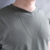 ロングネックレス k10 WG 約70cm スライドピン ベネチアン チェーン ネックレス 0.7mm幅 10金ホワイトゴールド K10WG K10ネックレス ※従来の金具無し