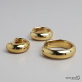 ステンレス 定番 フープピアス シンプルピアス ゴールド 幅4mm 3サイズ プチプラ メタル 小さめ 細身 プレーン ノーマル セカンド つやつや 両耳2点 レディース 女性 イヤリング 金属アレルギー対応