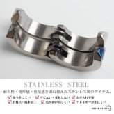 ステンレス ラインイヤーカフ シンプル メタリックイヤーカフ 耳の穴不要 フェイクピアス ノンホール ゴールド シルバー ブルー 開閉式 3本線 フープ 両耳2点セット メンズ 男性 イヤリング 金属アレルギー対応