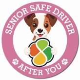 カーサイン 高齢者マーク SENIOR SAFE DRIVER ジャックラッセルテリア マグネット 強力 直径13cm 肉球 日本製 車 ステッカー