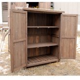 屋外木製収納庫 オールドカントリー調ストッカー1200 ダークブラウン 天然木 木製 収納 物置 倉庫 物入れ ウッド ランドリー ガーデニング雑貨 ポリタンク 扉付 おしゃれ 北欧 ナチュラル 掃除道具 庭 ベランダ 屋外 木製物置 屋外物置 収納家具 新生活