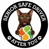 カーサイン 高齢者マーク SENIOR SAFE DRIVER ハバナブラウン ステッカー シール 直径13cm 肉球 日本製 車