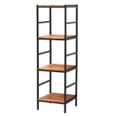 ラック 木製 アイアン シェルフ ブリック brick シリーズ4段 40×40×135 PRU-4040135 天然木 簡単組立 モダン アンティーク カフェ 収納 ウッド インテリア 棚 ブラウン オープン リビング 北欧 新生活