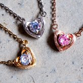 ハワイアンジュエリー ネックレス ステンレス オープン ハート スクロール ゴールド シルバー 金属アレルギー チェーン付き サージカルステンレス つけっぱなしOK プレゼント ペア