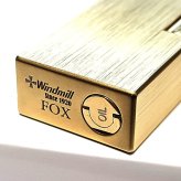 オイルライター FOX ゴールド ヘアーライン 重厚 おしゃれ ウインドミル 縦型ローラー式 フリント 高級 かっこいい 黒 喫煙具 メンズ ギフト プレゼント