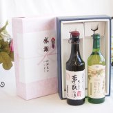 感謝の贈り物ボックス プレミアムな長期熟成麦焼酎と国産ワインセット(国産葡萄100％使用 おいしい日本ワイン 白ワイン やや辛口(山梨県)720ml夢のひととき長期貯蔵5年熟成麦焼酎(大分県)720ml