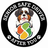 カーサイン 高齢者マーク SENIOR SAFE DRIVER セントバーナード ステッカー シール 直径13cm 肉球 日本製 車