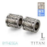 ハワイアンジュエリー ペア ペンダントトップ 金属アレルギー 対応 純チタン 刻印 無料 誕生石 チューブ Lサイズ チェーン別売りステンレスより軽く肌に優しい カップル プレゼント ハロウィン 【品番：TIP401LP】