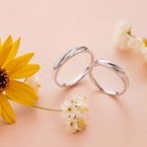 【受注生産品】【送料無料】 ペアリング 2個セット ステンレス ウェーブ 細身 3～30号 偶数号 誕生石 アミュレット シルバー＆シルバー サージカルステンレス316L アレルギーフリー アクセサリー ジュエリー プレゼント ギフト 記念日 white clover ホワイトクローバー 刻印無料