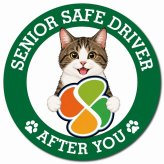 カーサイン 高齢者マーク SENIOR SAFE DRIVER キジ白 マグネット 強力 直径13cm 肉球 日本製 車 ステッカー