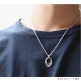 ハワイアンジュエリー ネックレス シルバー スクロール ネックレス 刻印 無料 誕生石入れ可 オーバルサークル Lサイズ 全長29mm ロジウムコーティング シルバー925 ギフトラッピング可能 プレゼント ハロウィン 【品番：CG-SP309】