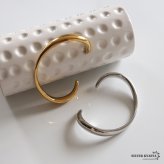 ステンレス ニュアンスバングル ウェーブ カーブ メタルブレスレット ゴールド 18KGP シルバー 腕輪 シンプル こなれ感 お洒落 人気 華奢 重ね付け 細身 高級感 レディース 女性 金属アレルギー対応