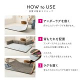 ピターら ラグソファ 1.5帖セット 1.5帖用（ラグ：約120×180cm） ※詳細のサイズは組み合わせ方により異なります ポリエステル ウレタンフォーム 置くだけでピタッと密着 ラグ･アンダーラグ･背もたれクッションを組み合わせて ブラウン、グレー