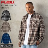 FUBU フブ チェックシャツ メンズ レディース fam-62100 スタッズ オンブレチェック ネルシャツ 長袖 シャツ スナップボタン 刺繍 オーバーサイズ ストリート ヒップホップ ダンス カジュアル M L XL XXL 2026FW Karlas
