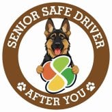 カーサイン 高齢者マーク SENIOR SAFE DRIVER シェパード ステッカー シール 直径13cm 肉球 日本製 車