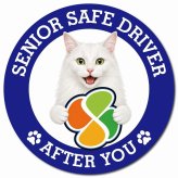 カーサイン 高齢者マーク SENIOR SAFE DRIVER ターキッシュアンゴラ マグネット 強力 直径13cm 肉球 日本製 車 ステッカー