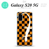 SC-51A SCG01 Galaxy S20 スマホケース ハードケース トカゲ 市松 オレンジ メンズ レディース nk-s20-862