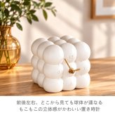 【乾電池おまけ】置き時計 おしゃれ インターフォルム 北欧 テーブルクロック 立体 四角 キューブ オブジェ ホワイト 白 ゴールド針 小 コンパクト 卓上 時計 玄関 棚 デスク ギフト プレゼント モダン ネージュ CL4672
