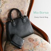 レザー 2way ショルダーバッグ レディース Mia Borsa 牛革 本革 ハンド バッグ 肩掛け 小さめ 革 フォーマル 通勤 黒 結婚式 ミニバッグ 冠婚葬祭 卒業式 入学式 ギフト 5F (07000337-cc-1r)