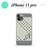 iPhone11Pro iPhone11 Pro スマホケース ハードケース ドット 水玉 C グレー 青 +アルファベット メンズ レディース nk-i11p-1650i