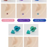 セカンドピアス チタン つけっぱなし 純チタン 三角 金属アレルギー 日本製 ポスト 軸太0.75mm 長さ10mm 全8色 全品1個ずつバラ売り 医療用 おすすめ かわいい シンプル 小さめ ミニ 極小 人気 メンズ レディース プレゼント