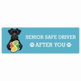 カーサイン 高齢者マーク SENIOR SAFE DRIVER ジャイアントシュナウザー ステッカー シール 長方形 20x6.7cm 肉球 日本製 車