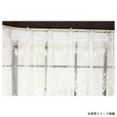 出窓用レースカーテン 195×85cm 日本製 マクラメ調 裾フリル おしゃれ 上品 ホワイト 腰高窓対応 インテリア 模様替え 部屋作り 華やか 装飾用 レース カーテン