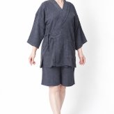 甚平 パジャマ パイル生地　M/L WA-5 ユニセックス メンズ レディース ガウン 岩盤浴 サウナウエア リラックスエア 部屋着 ペア 父の日 母の日 敬老の日 プレゼント