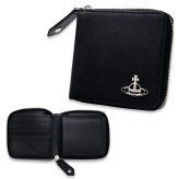 ヴィヴィアンウエストウッド 財布 二つ折り財布 メンズ レディース Vivienne Westwood 51010043 L001N LA N402 ブラック サフィアーノ 本革 ラウンドファスナー 小銭入れあり オーブ ロゴ コンパクト